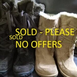 Earth Origin Suede Faux Fur Lined boots - 1 Dark Choco Brown and 1 Light Tan